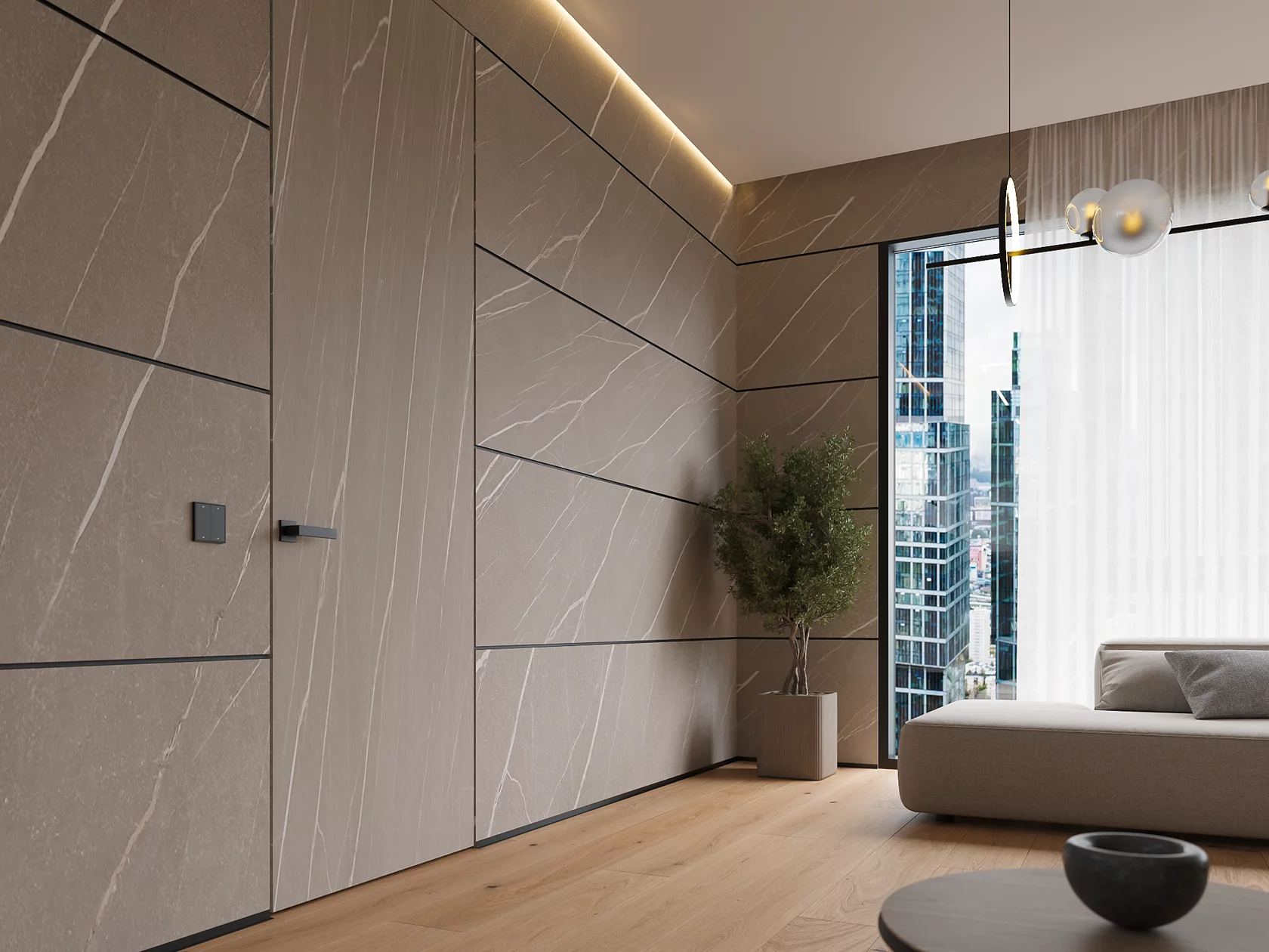 ТЕНЕВАЯ РЕЙКА LACONISTIQ DUAL ПОД ПАНЕЛИ И КЕРАМОГРАНИТ