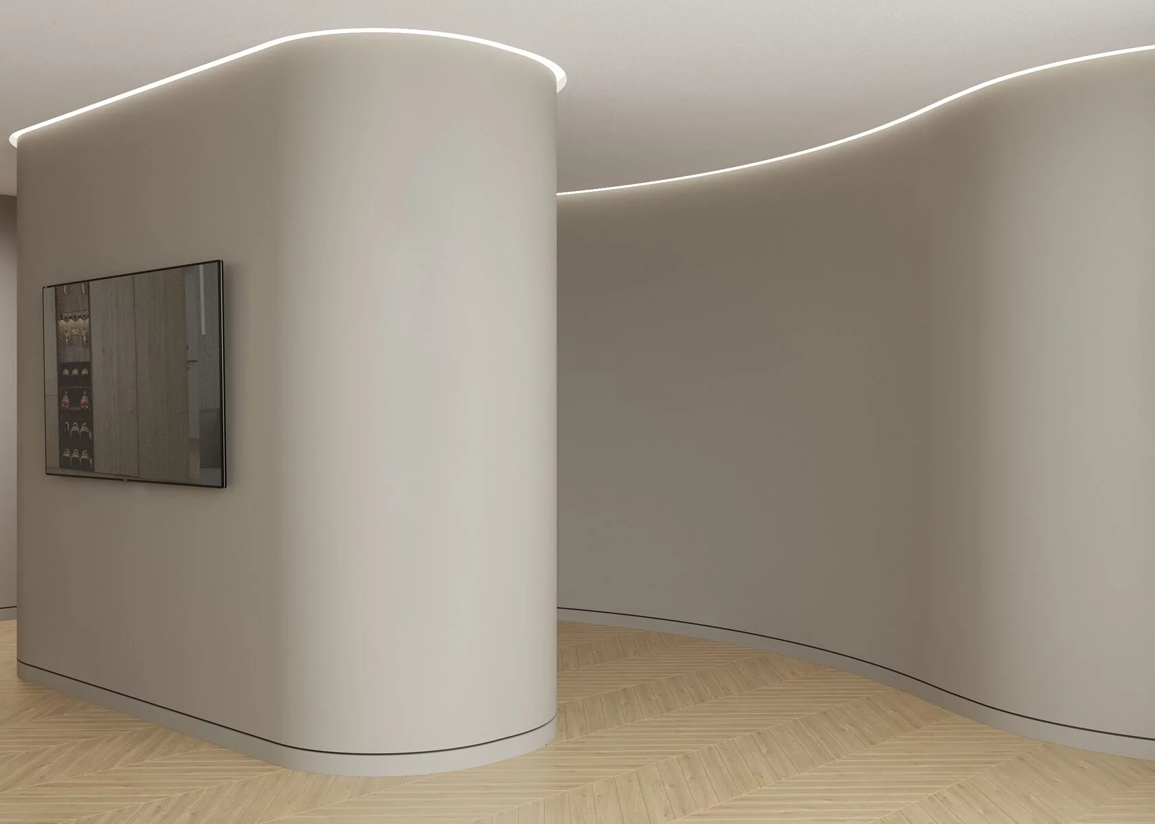 СКРЫТЫЙ ПЛИНТУС LACONISTIQ STRONG УСИЛЕННЫЙ ДЛЯ РАДИАЛЬНЫХ СТЕН